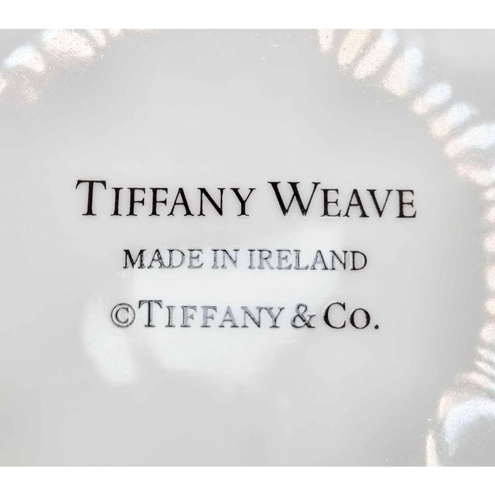 Tiffany Weave Plates - Set of Two 9" Plates - White Made in Ireland - Picture 2 of 8